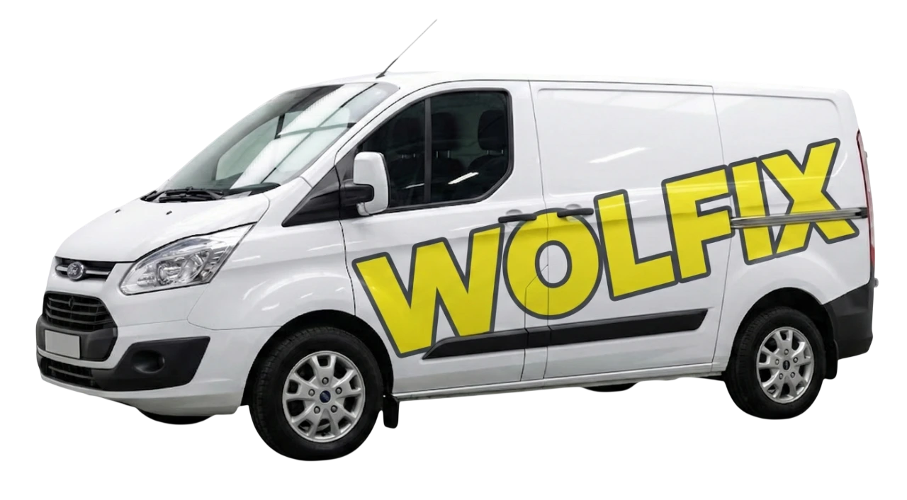 Wolfix Construction Mascot Van - Trusted NY Contractors